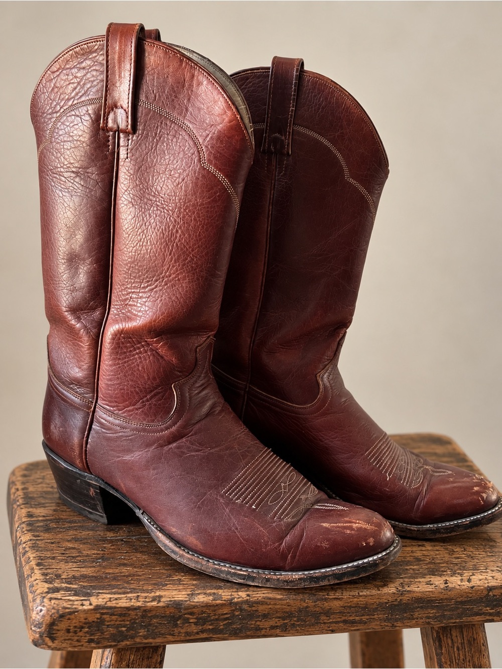 Dan Post | Vintage 80’s Western Cowboy Boots Size 12D Cherry Brown 6799